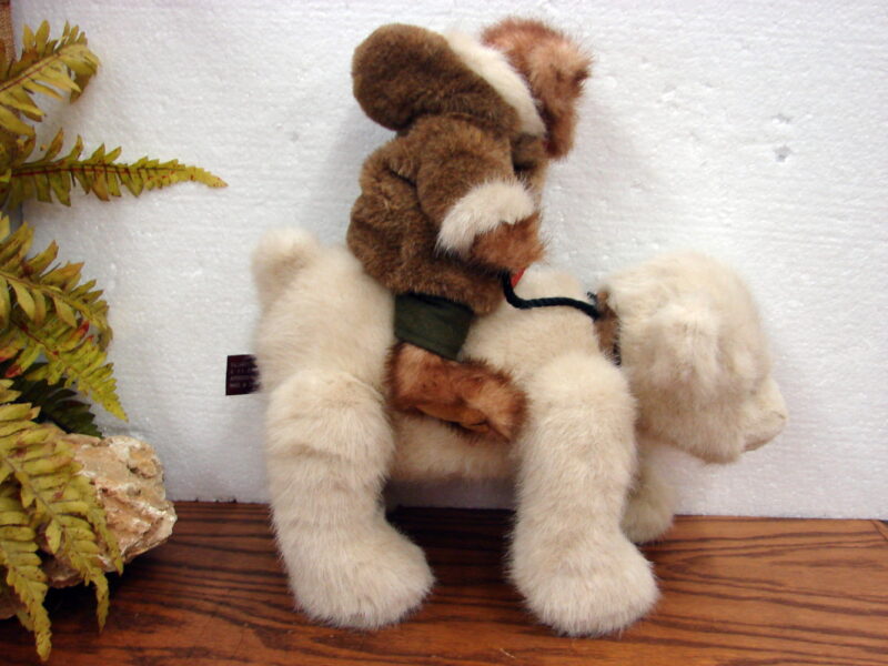 Like New Retired Bearington Willy &#038; Chilly Bear Riding Polar Bear Jointed, Moose-R-Us.Com Antiques Collectibles Log Cabin Decor