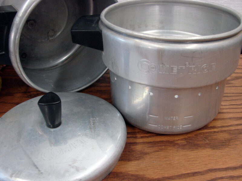 Vintage Mid Century West Bend Comet Rice Cooker Aluminum Steamer 3 pc, Moose-R-Us.Com Antiques Collectibles Log Cabin Decor