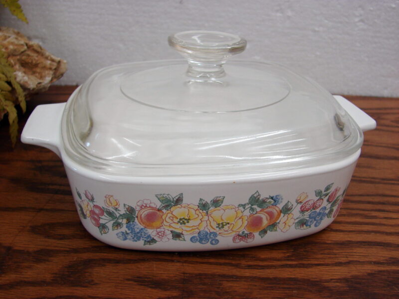 Corningware Corelle Orchard Rose 1 1/2 Qt Casserole w/ Lid, Moose-R-Us.Com Antiques Collectibles Log Cabin Decor