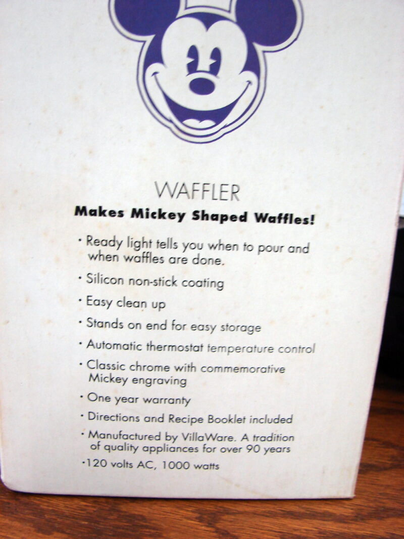 Like New Round VillaWare Electric Disney Mickey Mouse Waffler Single Original Box, Moose-R-Us.Com Antiques Collectibles Log Cabin Decor