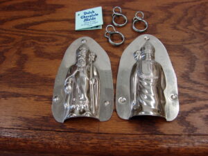 Vintage Stainless Metal Dutch Chocolate Mold Saint Nicholas Figure #15656