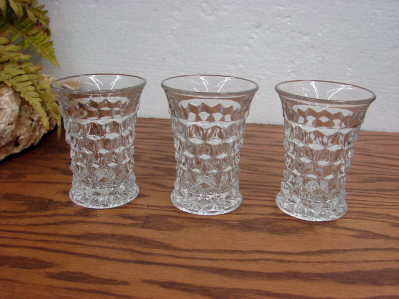 Set/3 Vintage Fostoria American Clear Flared Glass 8 Oz Tumbler, Moose-R-Us.Com Antiques Collectibles Log Cabin Decor
