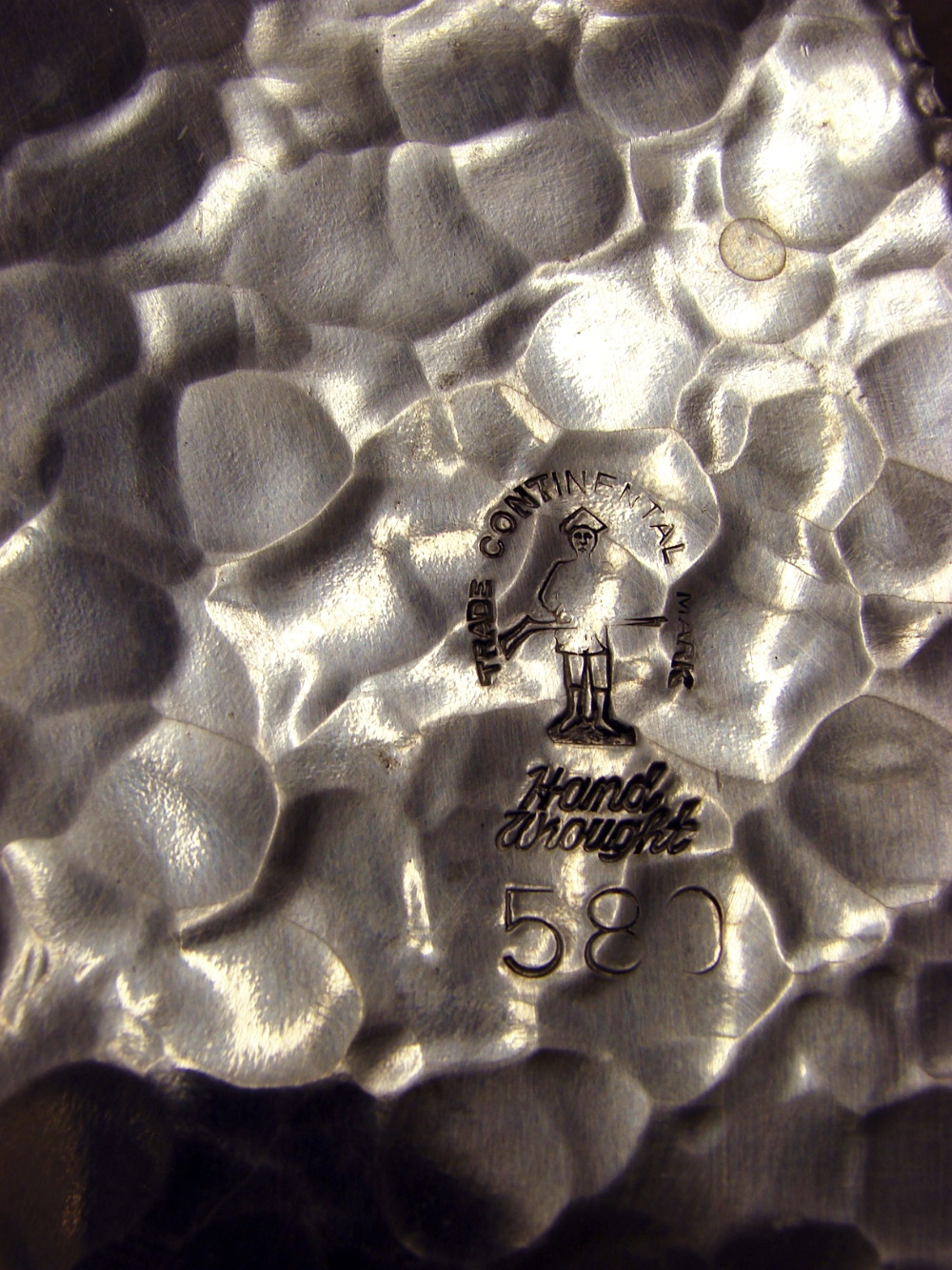 Trade Continental Hand Hammered Aluminum 2 Tier Tidbit Trays #580 Acorns Leaves - Image 4