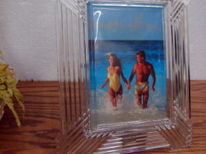 Mikasa Art Deco Lines Crystal Glass Picture Frame 5 x 7