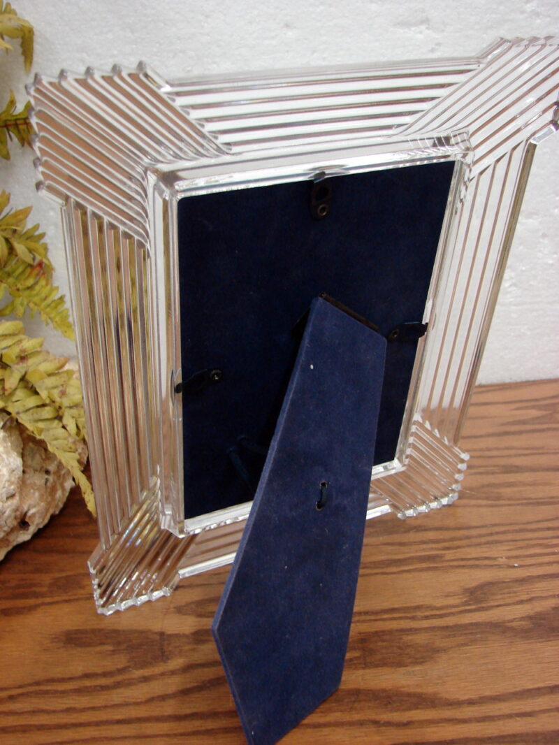 Mikasa Art Deco Lines Crystal Glass Picture Frame 5 x 7, Moose-R-Us.Com Antiques Collectibles Log Cabin Decor