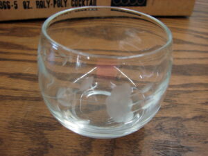 Set/12 Vintage Princess House Etched Roly-Poly Cocktail Glasses 5 oz