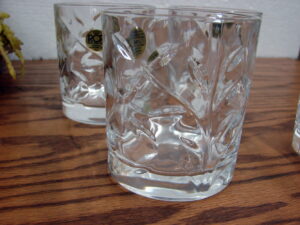 RCR Set/4 Royal Crystal Rock Italy Laurus Cut Lead Crystal Old Fashion Glasses