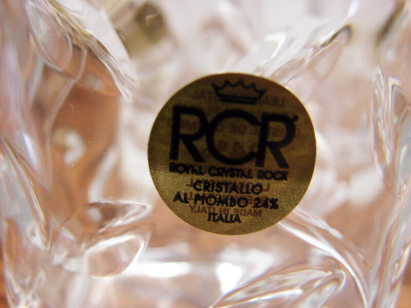 RCR Set/4 Royal Crystal Rock Italy Laurus Cut Lead Crystal Old Fashion Glasses, Moose-R-Us.Com Antiques Collectibles Log Cabin Decor