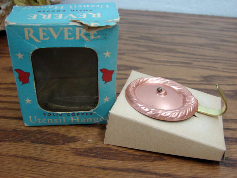 Vintage Revere Ware Solid Copper Utensil Hanger Original Box, Moose-R-Us.Com Antiques Collectibles Log Cabin Decor