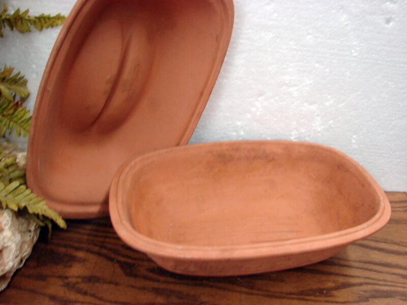 Vintage Romertopf Terra Cotta Clay Roaster Baker 111 West Germany, Moose-R-Us.Com Antiques Collectibles Log Cabin Decor