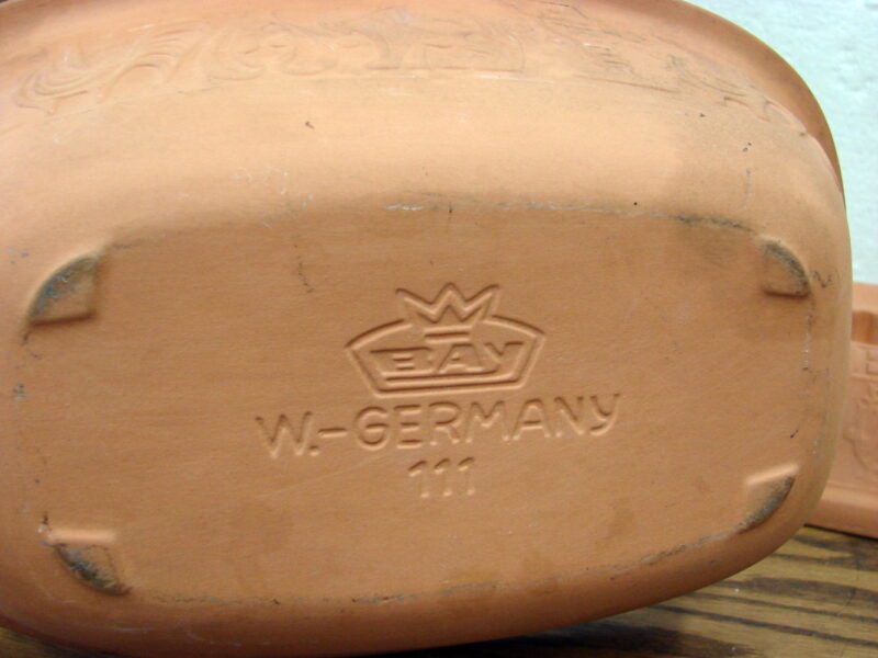 Vintage Romertopf Terra Cotta Clay Roaster Baker 111 West Germany, Moose-R-Us.Com Antiques Collectibles Log Cabin Decor