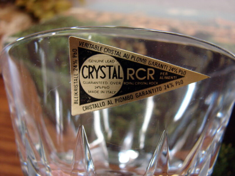 Brand New Set/18 Royal Crystal Rock Italy Zeus Cut Champagne Sherbet  Original Stickers Box, Moose-R-Us.Com Antiques Collectibles Log Cabin Decor