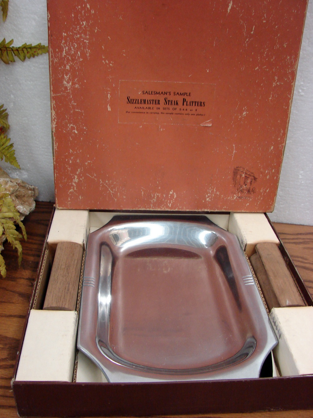 Vintage Salesman Sample Sizzlemaster Steak Platters Original Box