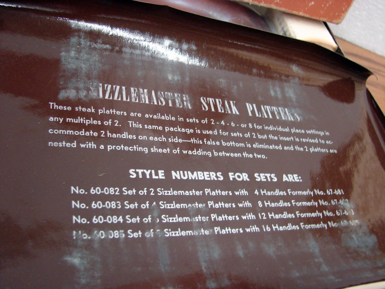 Vintage Salesman Sample Sizzlemaster Steak Platters Original Box - Image 3