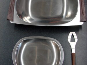 Retro Selandia Denmark  Stainless Danish Relish Trays Olive Spoon Set/3