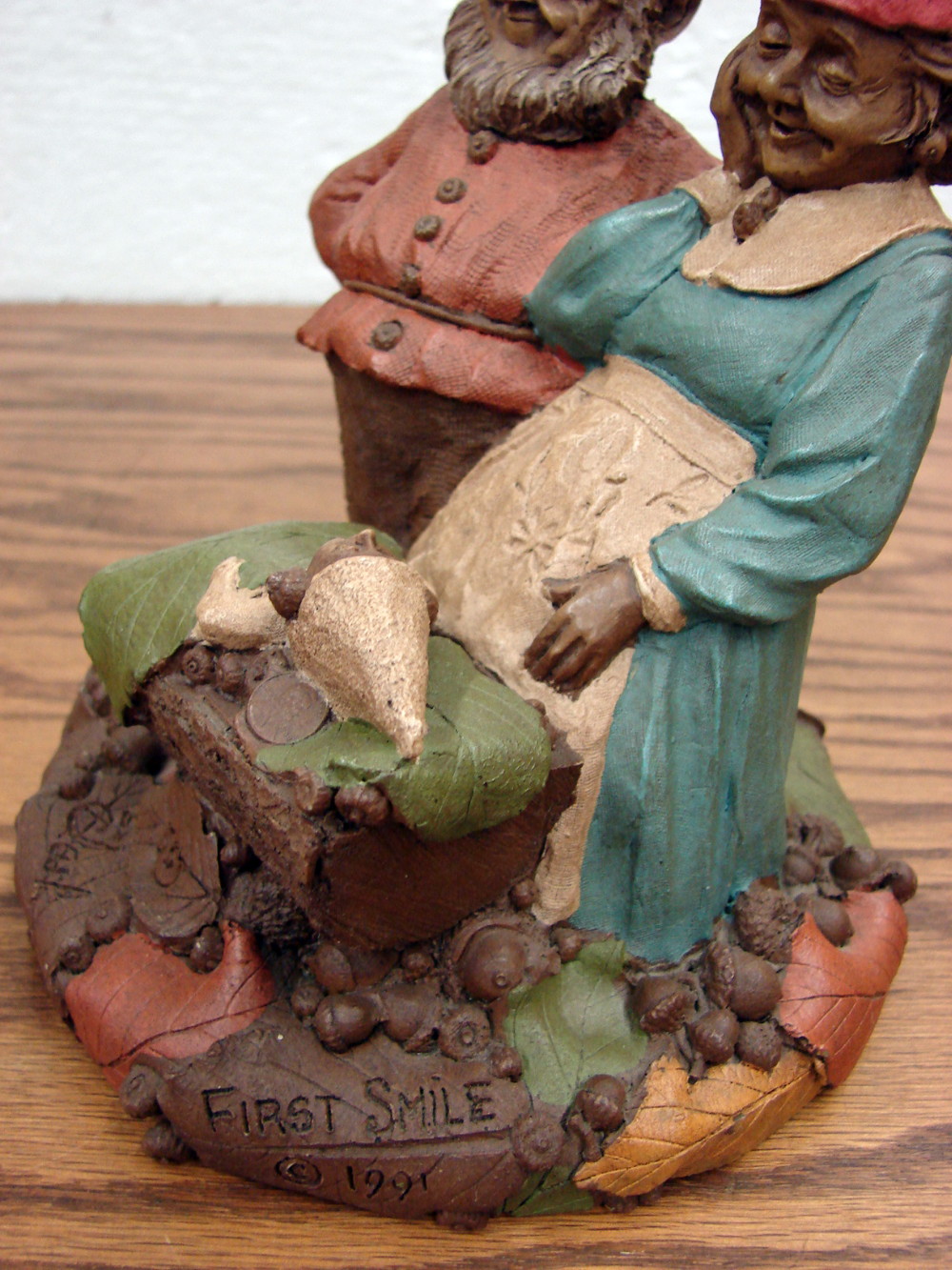 Retired Tom Clark Gnome First Smile Pecan Resin Figurine 1991 Cairn Studios - Image 2