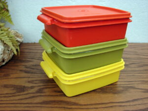 Set/3 Vintage Tupperware #1362 Luncheon Sandwich Sets Harvest Colors