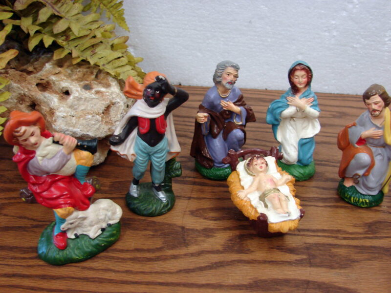 24 pc Vintage Handpainted Japan Italy Nativity Pieces Various Angels Figurines, Moose-R-Us.Com Antiques Collectibles Log Cabin Decor