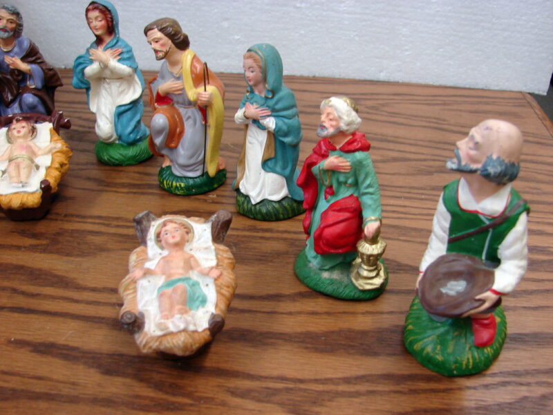 24 pc Vintage Handpainted Japan Italy Nativity Pieces Various Angels Figurines, Moose-R-Us.Com Antiques Collectibles Log Cabin Decor