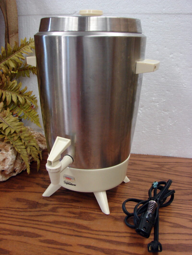 Vintage MCM Wards Signature Rocket Shaped Coffee Percolator 30 Cup Brushed Chrome, Moose-R-Us.Com Antiques Collectibles Log Cabin Decor