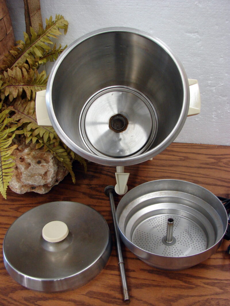 Vintage MCM Wards Signature Rocket Shaped Coffee Percolator 30 Cup Brushed Chrome, Moose-R-Us.Com Antiques Collectibles Log Cabin Decor