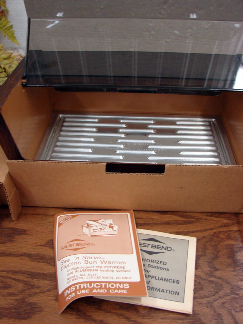 Brand New Vintage West Bend See&#8217;n Serve Electric Bun Warmer #5114, Moose-R-Us.Com Antiques Collectibles Log Cabin Decor