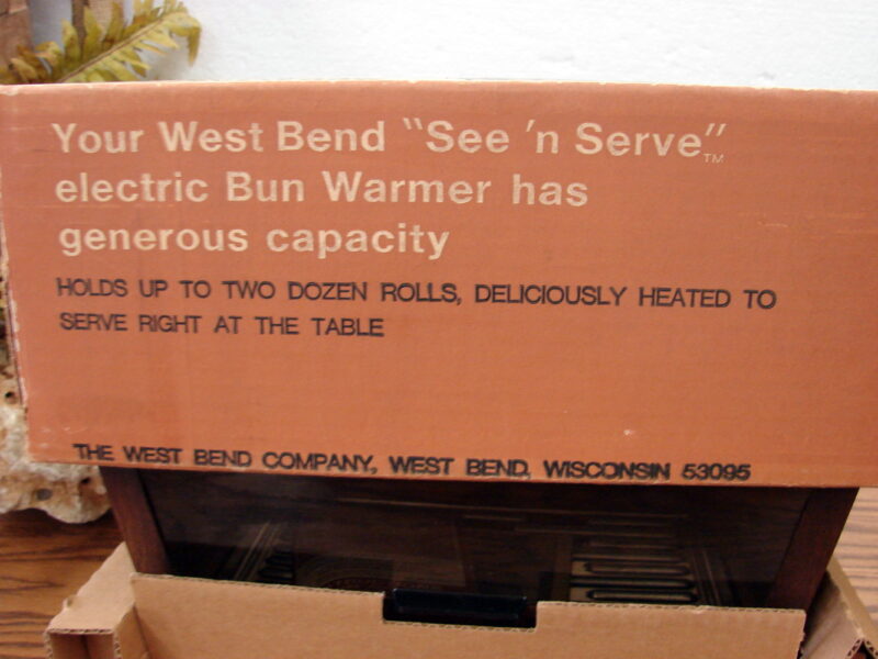 Brand New Vintage West Bend See&#8217;n Serve Electric Bun Warmer #5114, Moose-R-Us.Com Antiques Collectibles Log Cabin Decor