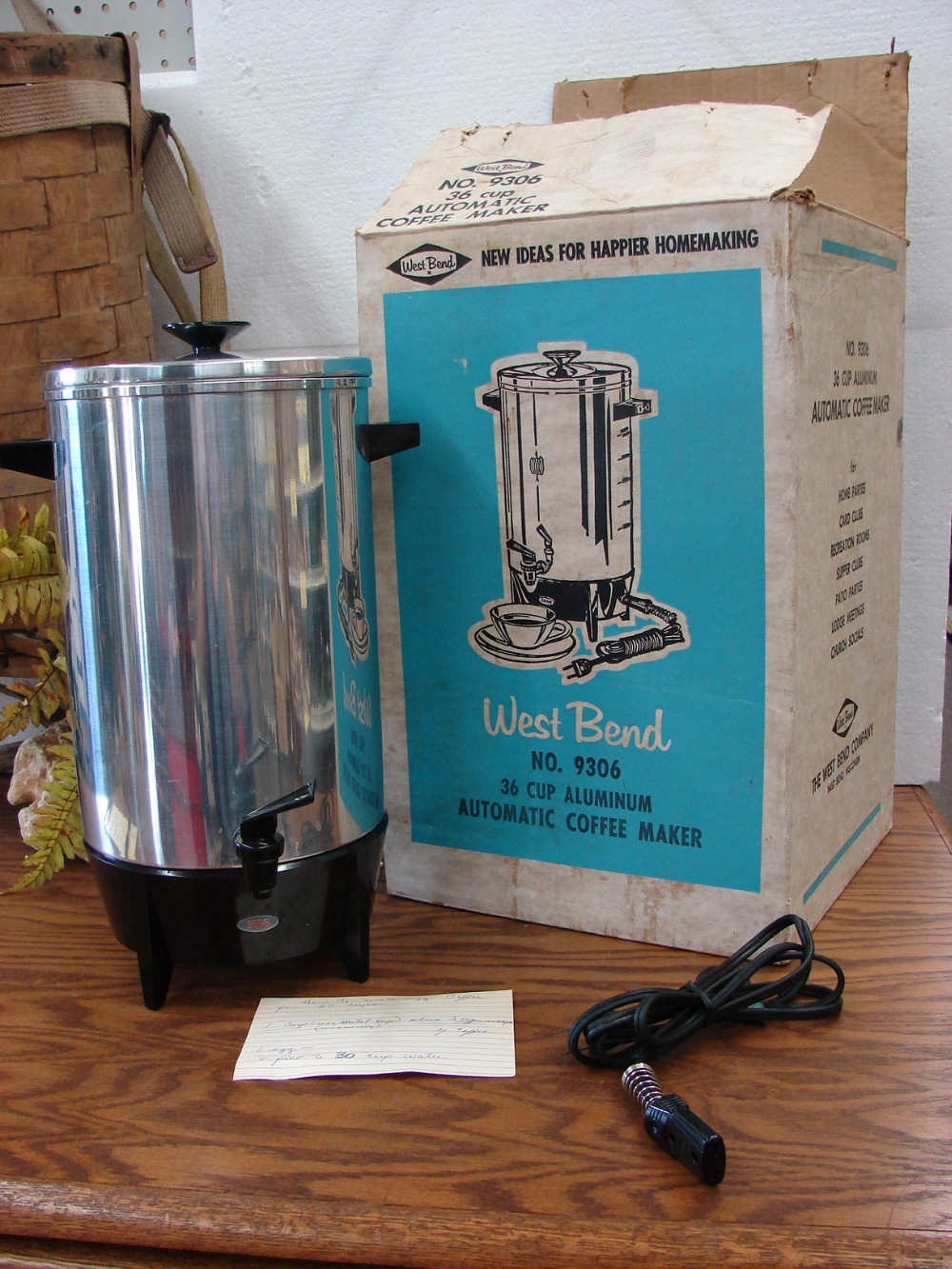 Vintage West Bend Automatic Coffee Maker 36 Cup #9306 Original Box Tested - Image 5