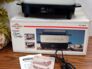Like New West Bend Slow Cooker Blue Vine in Original Box #84624