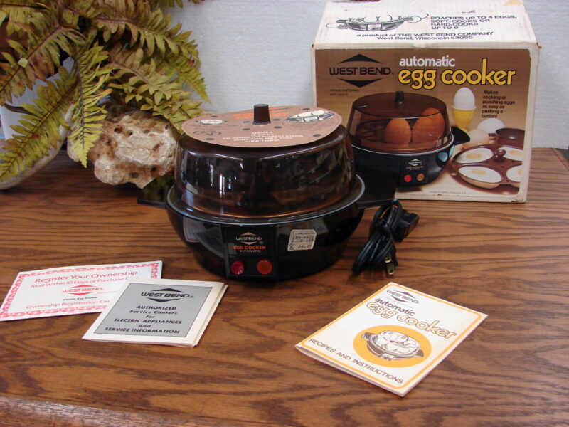 Brand New Vintage West Bend Electric Automatic Egg Cooker #5820 Easy Poach Boil, Moose-R-Us.Com Antiques Collectibles Log Cabin Decor