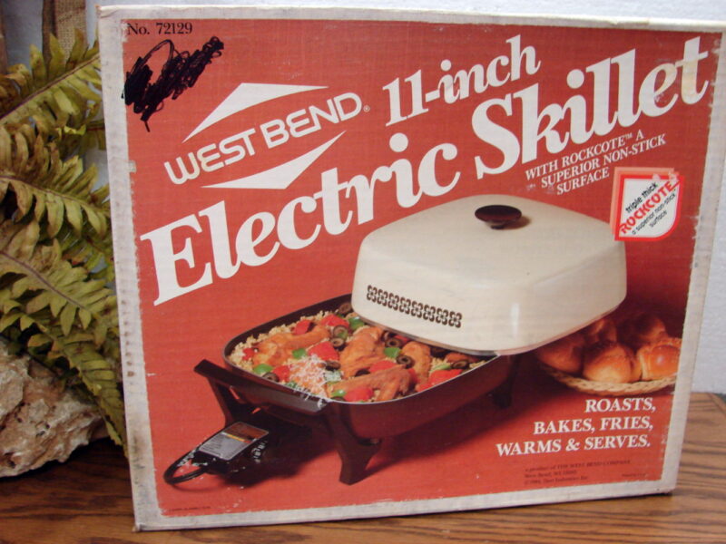 Brand New Vintage 11&#8243; West Bend Electric Skillet #72129 Sealed Box, Moose-R-Us.Com Antiques Collectibles Log Cabin Decor