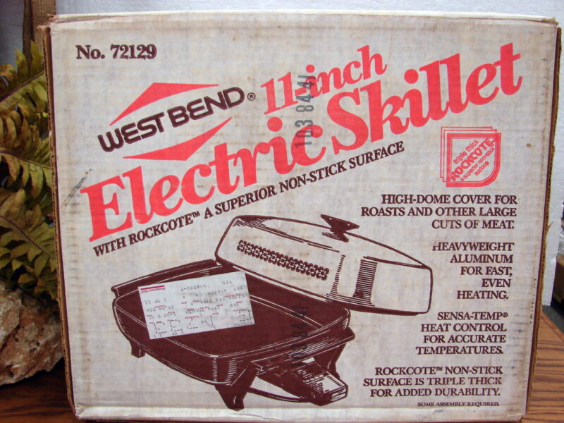 Brand New Vintage 11&#8243; West Bend Electric Skillet #72129 Sealed Box, Moose-R-Us.Com Antiques Collectibles Log Cabin Decor
