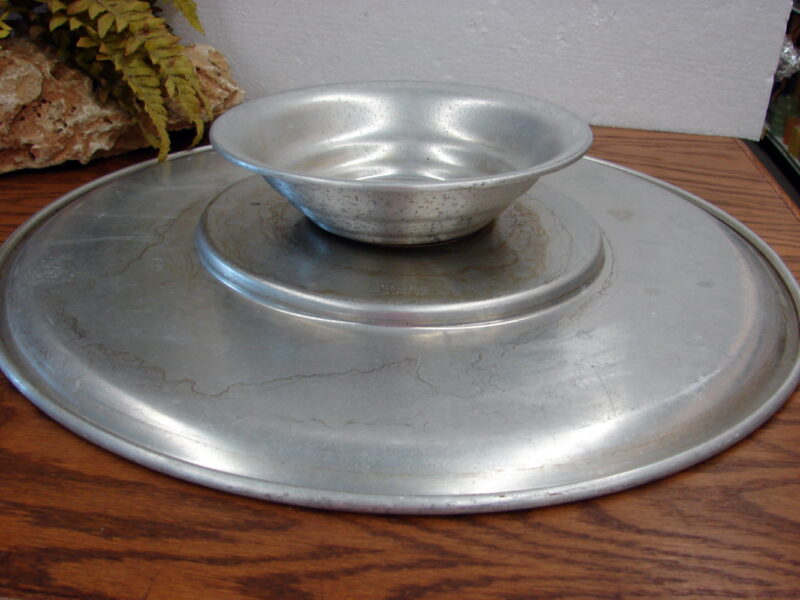 Vintage Oversized  20&#8243; West Bend Aluminum Lazy Susan Tray, Moose-R-Us.Com Antiques Collectibles Log Cabin Decor