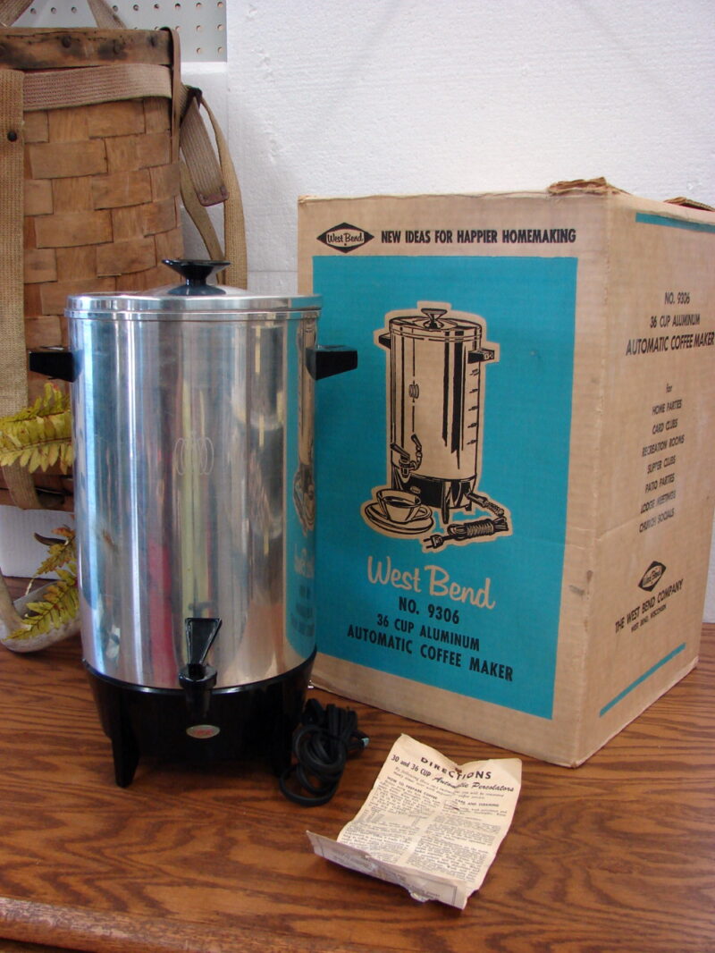 Vintage West Bend Automatic Coffee Maker 36 Cup #9306 Original Box, Moose-R-Us.Com Antiques Collectibles Log Cabin Decor