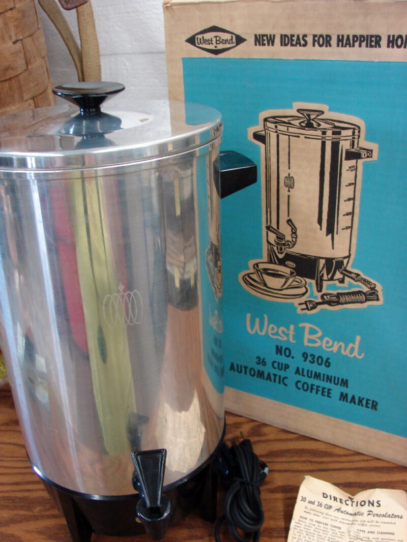 Vintage West Bend Automatic Coffee Maker 36 Cup #9306 Original Box, Moose-R-Us.Com Antiques Collectibles Log Cabin Decor