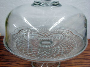 Anchor Hocking Wexford Pedestal Cake Plate Display Stand w/ Dome Lid