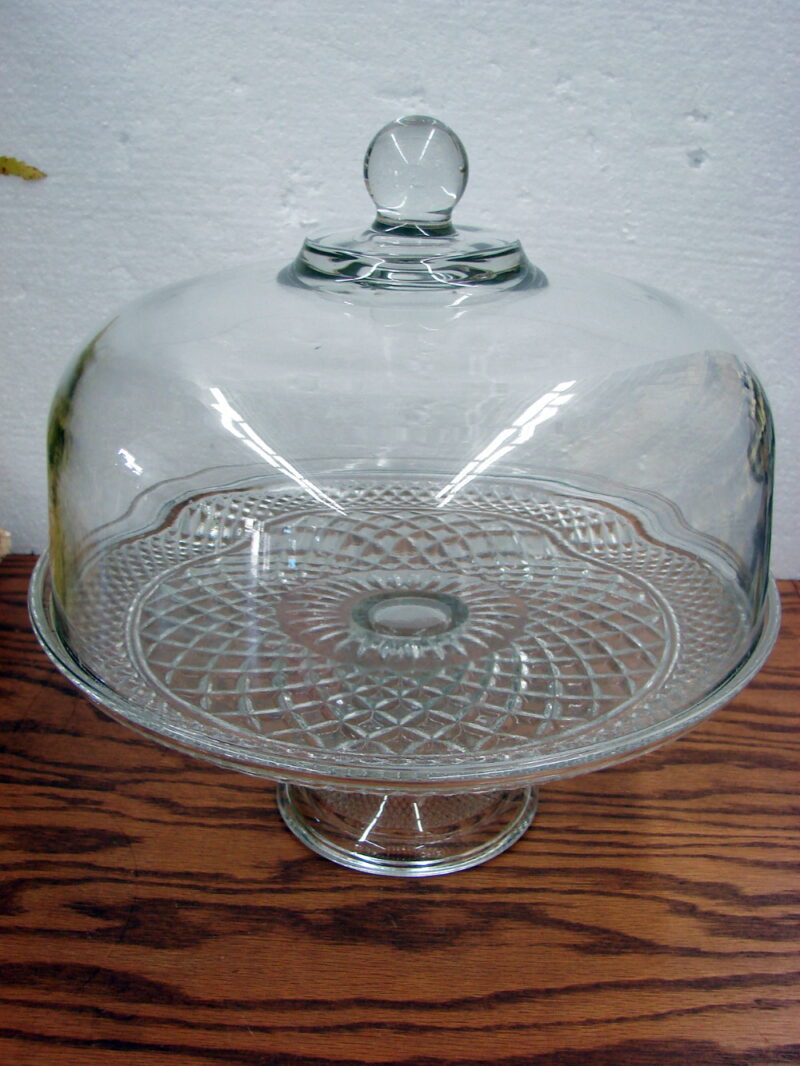 Anchor Hocking Wexford Pedestal Cake Plate Display Stand w/ Dome Lid, Moose-R-Us.Com Antiques Collectibles Log Cabin Decor
