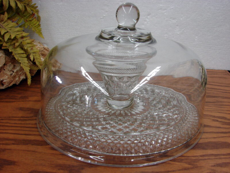 Anchor Hocking Wexford Pedestal Cake Plate Display Stand w/ Dome Lid, Moose-R-Us.Com Antiques Collectibles Log Cabin Decor