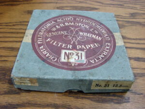 Vintage Box No. 31 Charta Filtratoria Acido Hydrochlorico Extracta Whatman Filter Paper 12.5cm