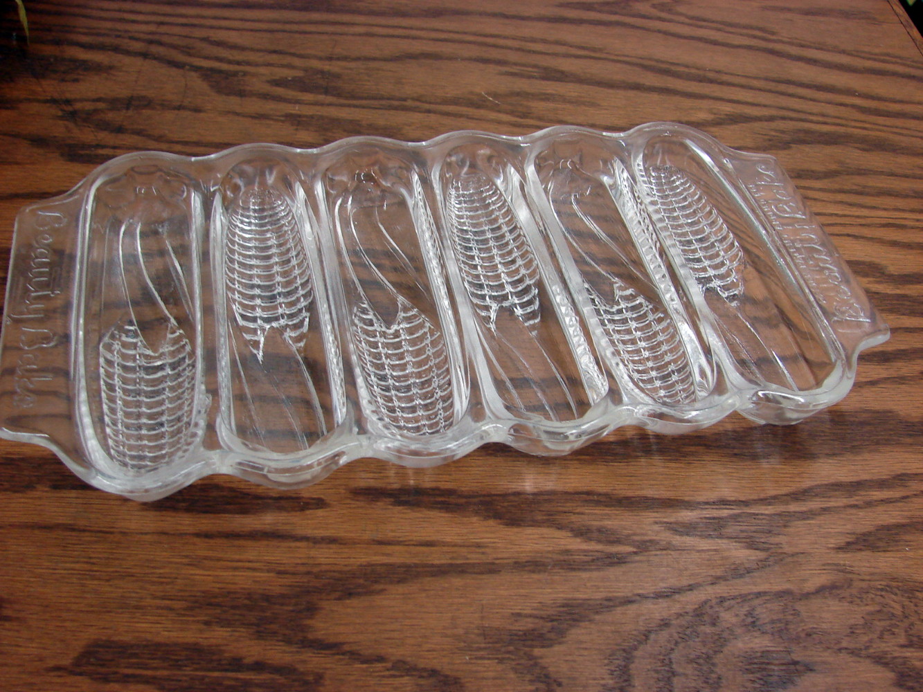 Vintage Beauty Bake Cornbread Corn Shaped Clear Glass Baking Dish Pan