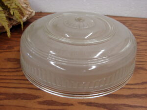 Vintage Frosted Bark Hi Low Glass Art Deco Ceiling Light Fixture Shade Center Post Mount