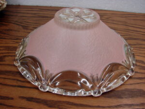Vintage Pink Drape Glass Art Deco Ceiling Light Fixture Shade Center Post Mount