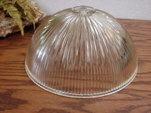 Vintage Globe Vertical Lines Glass Art Deco Ceiling Light Fixture Shade Center Post Mount
