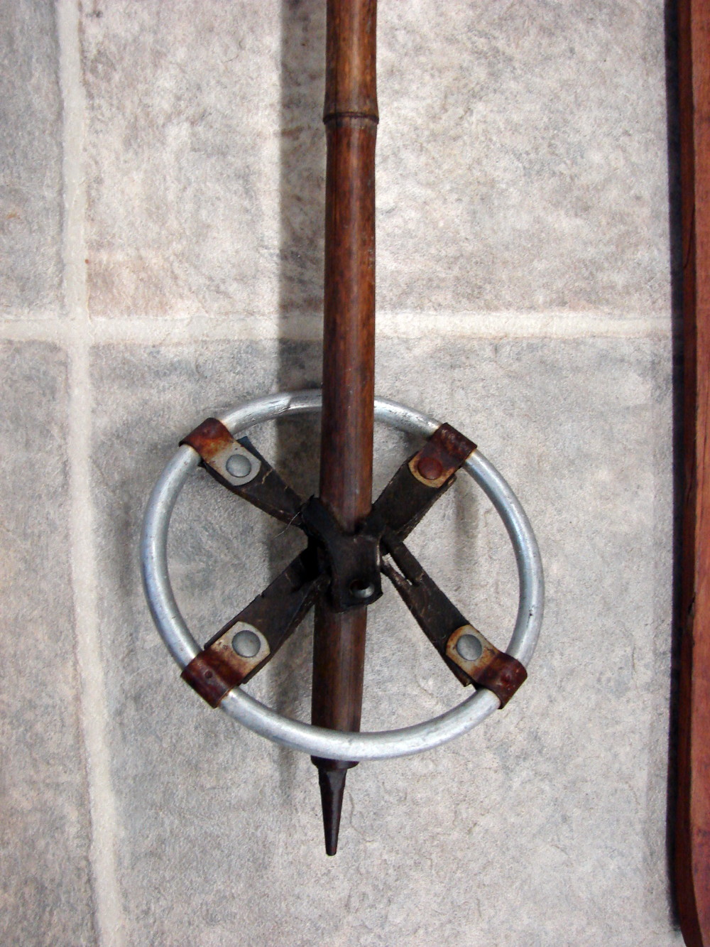 Vintage Wood Childs Skis Bamboo Basket Poles Ski Lodge Decor - Image 6