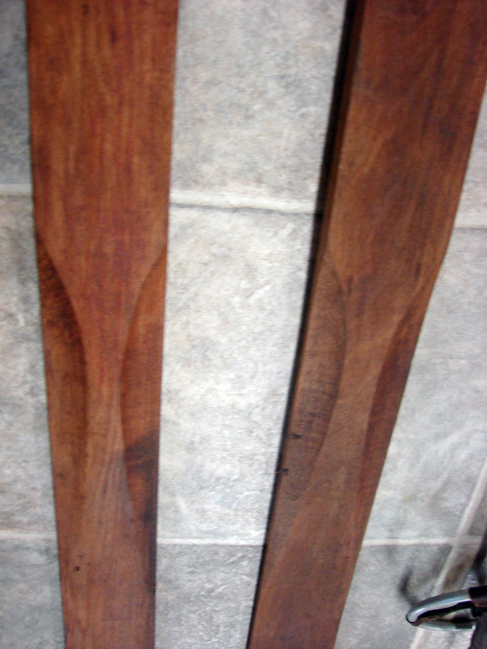 Vintage Wood Childs Skis Bamboo Basket Poles Ski Lodge Decor - Image 5