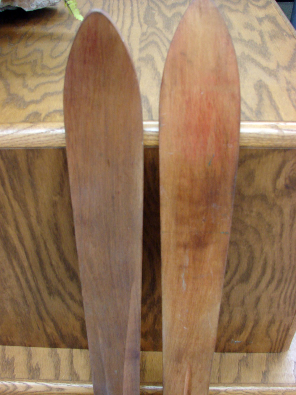 Vintage Wood Childs Skis Bamboo Basket Poles Ski Lodge Decor - Image 4