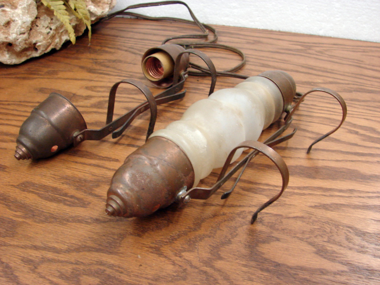 Vintage MCM Headboard Clip On Reading Lamp Copper Set/2 As Is - Image 2