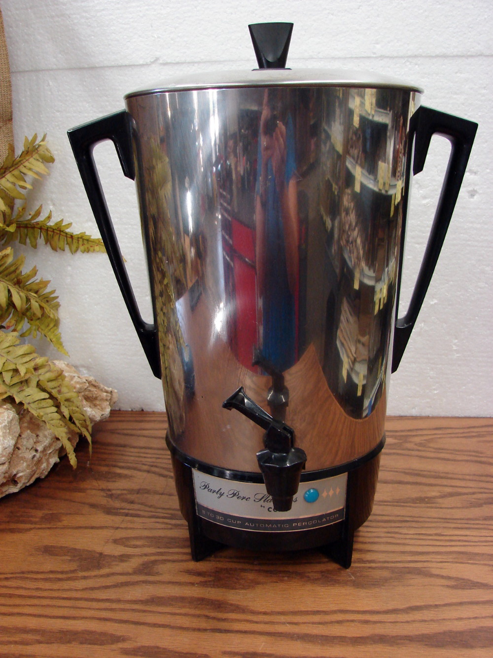 Vintage Cory 8-30 Cup Chrome Stainless Party Perc Automatic Coffee Percolator