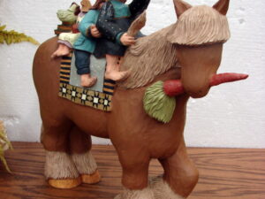 Williraye Studio WW3033 Country Taxi Large Horse with 3 Riders & Rooster