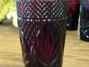 Set/8 Vintage Ruby Red Tumblers Luminarc Cristal D'Arques Durand France 16 Oz Glass